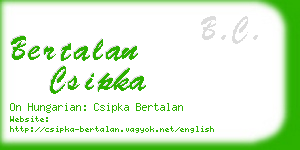 bertalan csipka business card